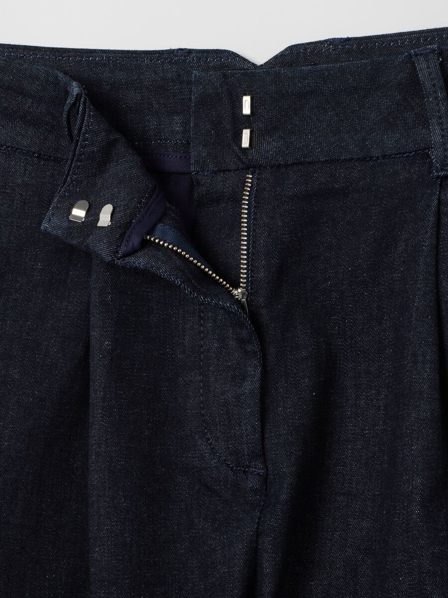 Women's Wide Leg Denim Blue Shorts_5