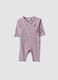 Purple organic cotton wrapover babygrow for baby girl_0