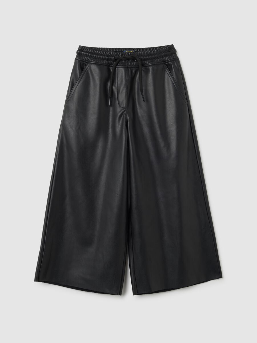 Girls' Black Regular Fit Trousers_0