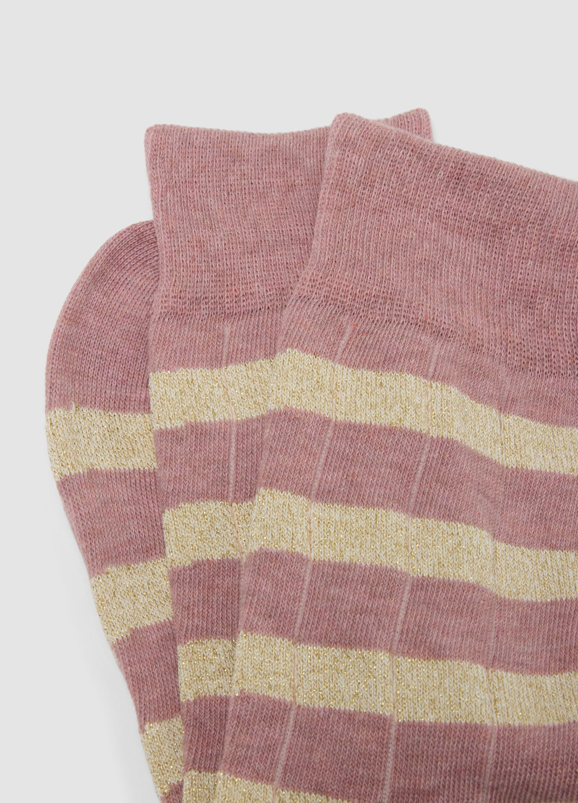 Multicolour striped stretch cotton-blend socks