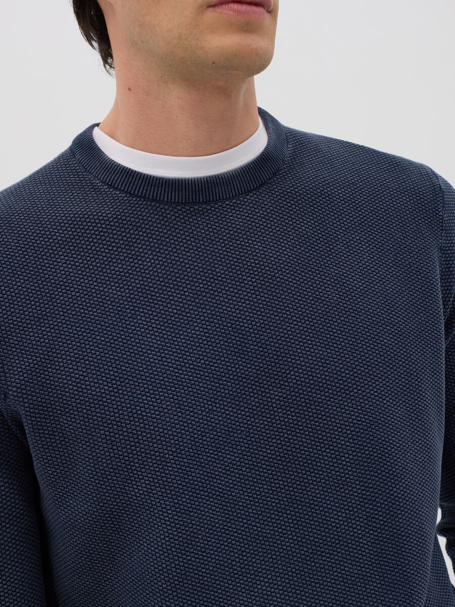 Blue knit cotton jumper_2