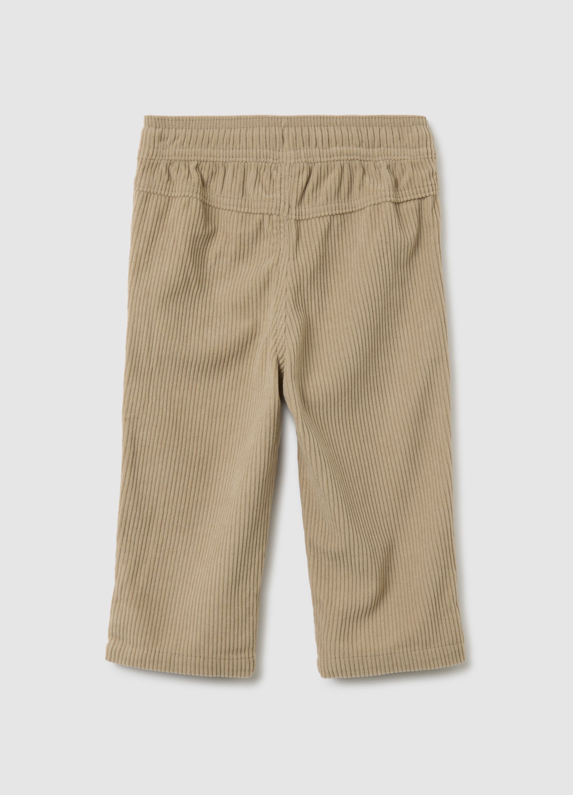Beige Regular Fit Baby Trousers