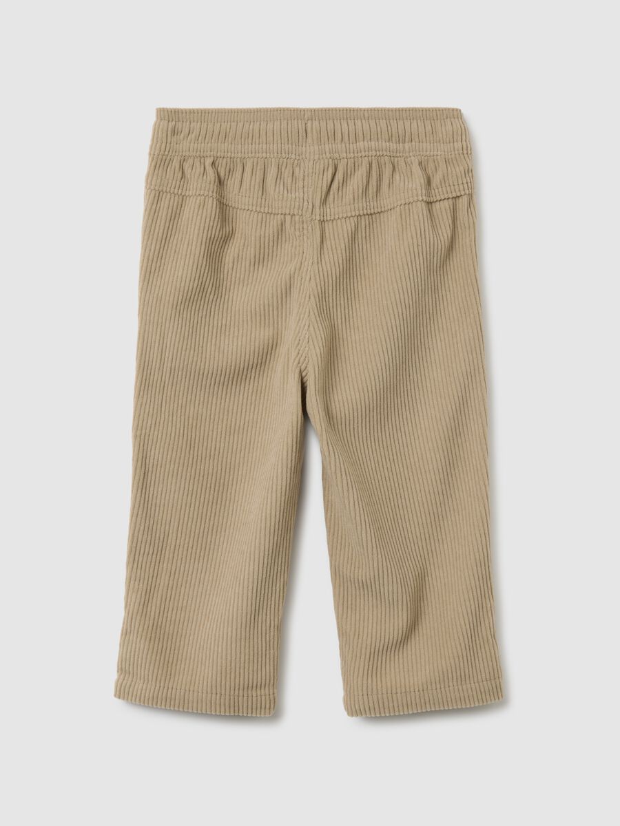 Beige Regular Fit Baby Trousers_1