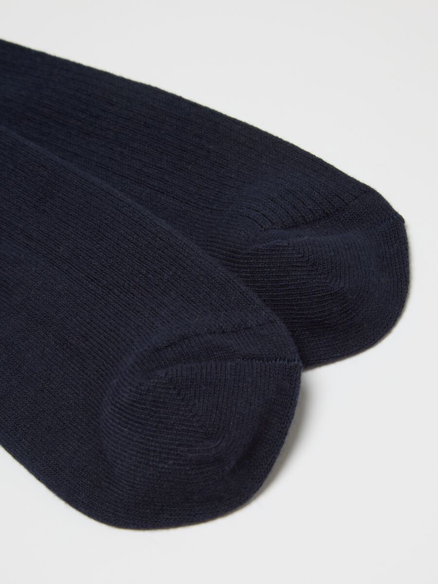 Calze midi blu in misto cotone_1