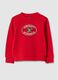 Kids' red crew neck sweatshirt in pure cotton regular fit_0
