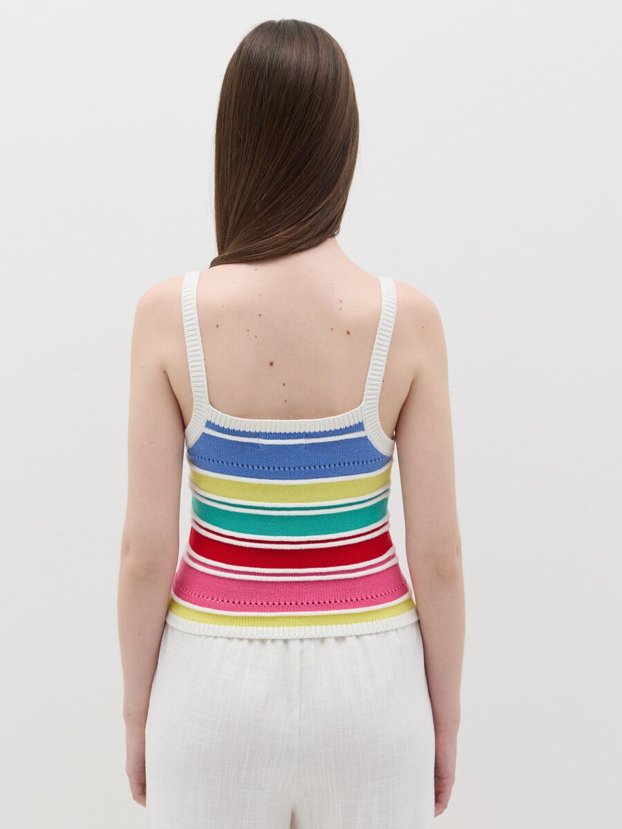 Crochet tank top with multicoloured stripes_3