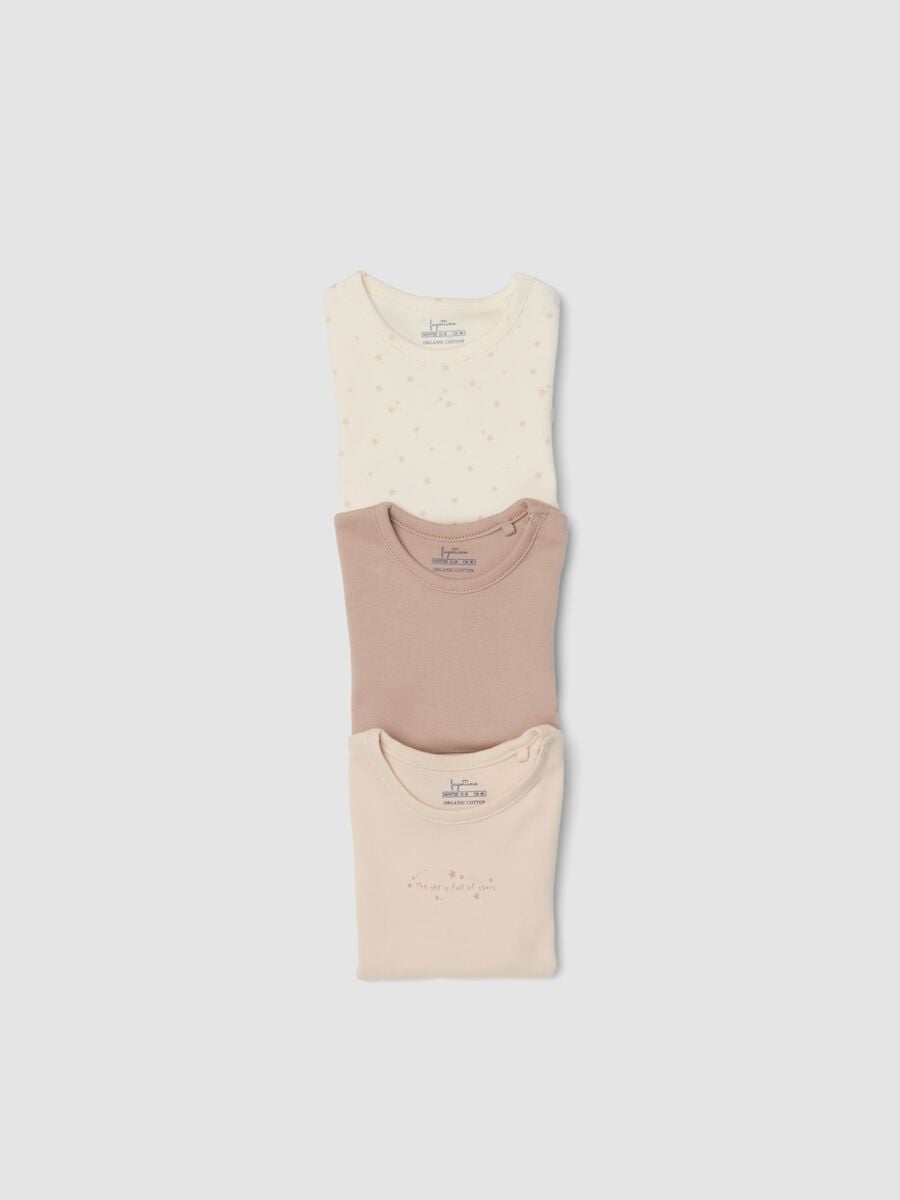 3-pack of multicolour organic cotton baby bodysuits with crew neck_2