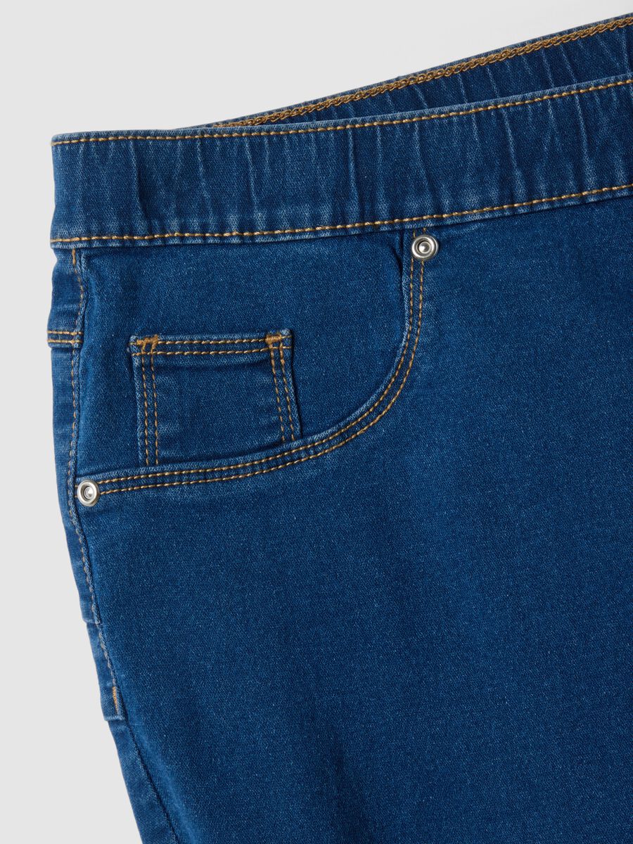 Pantaloni bootcut blu in cotone elasticizzato regular fit_5