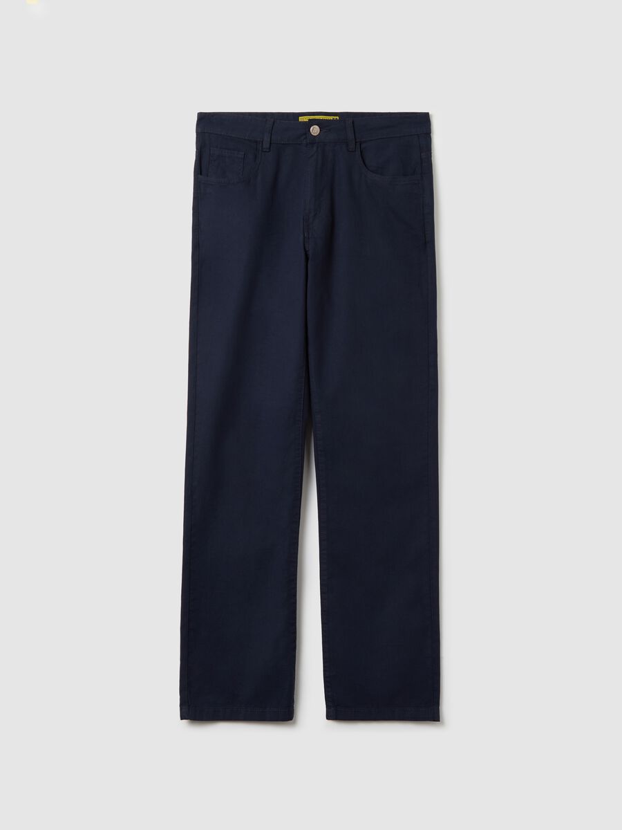Trousers in linen and cotton with five pockets_0