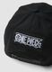 Black pure cotton baseball cap with One Piece embroidery_2