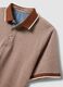 Brown pure cotton polo with classic collar_5