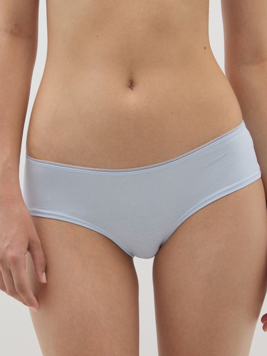 Set of three multicoloured cotton blend regular fit briefs_1