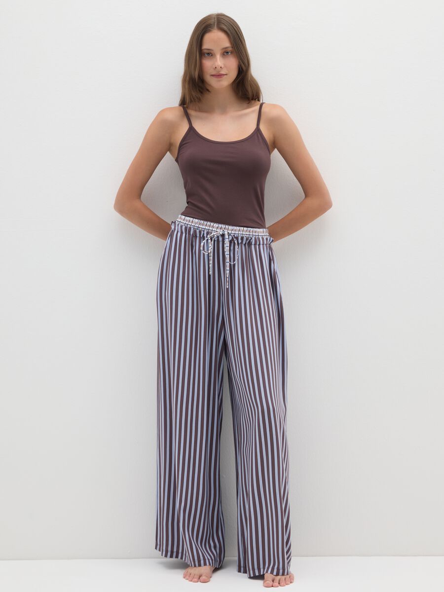 Brown Striped Pyjama Trousers_0