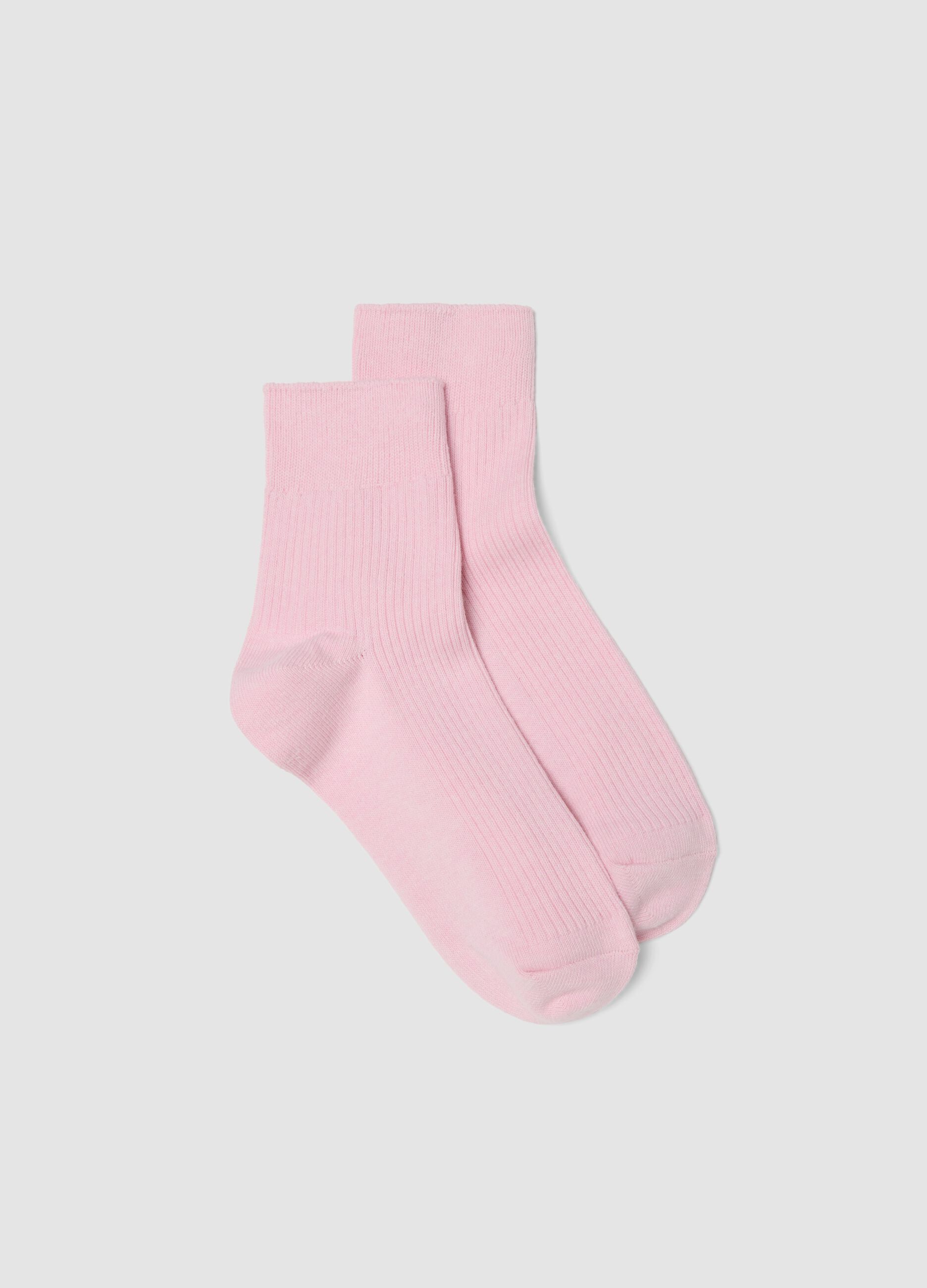 Calzini rosa alla caviglia in cotone elasticizzato