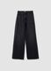 Black pure cotton wide-leg jeans with studs_0
