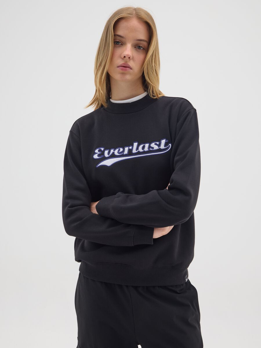 Felpa nera a girocollo Everlast _0
