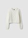 White crew-neck cable-knit jumper_0