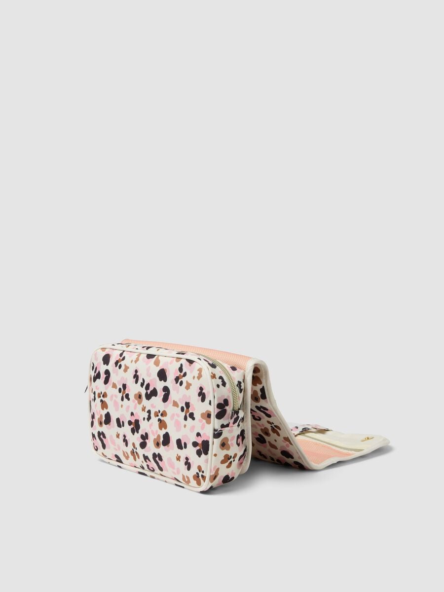 White animal-print wash bag_1