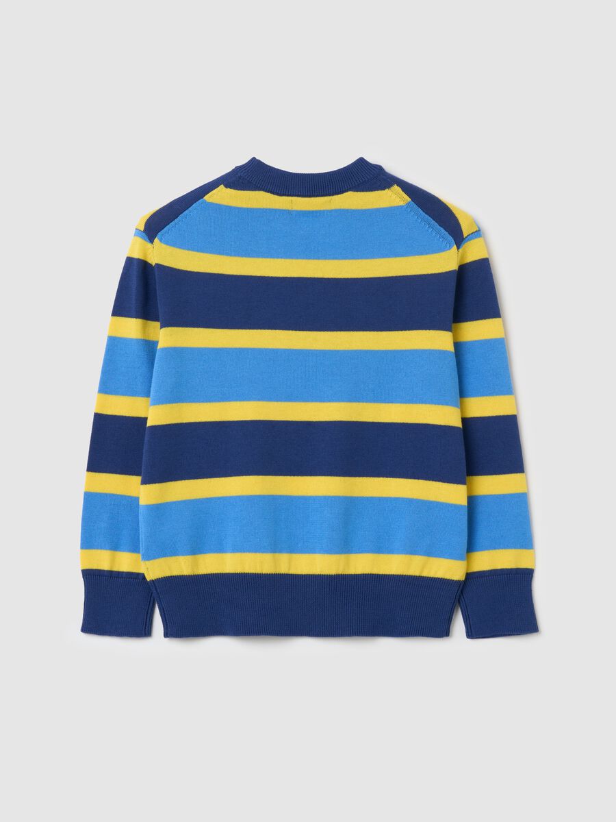 Cotton pullover with striped pattern_1