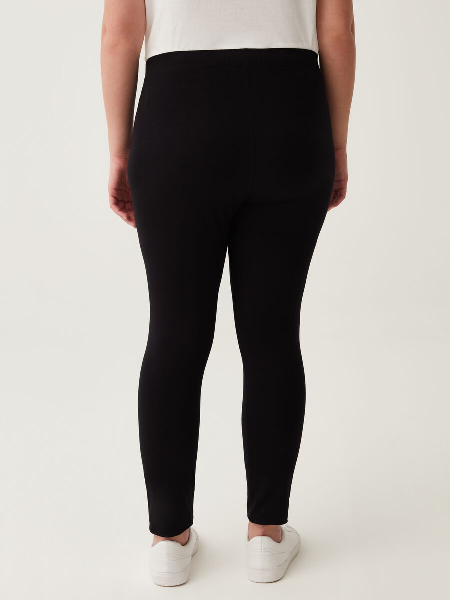 Leggings in cotone stretch tinta unita Curvy_2