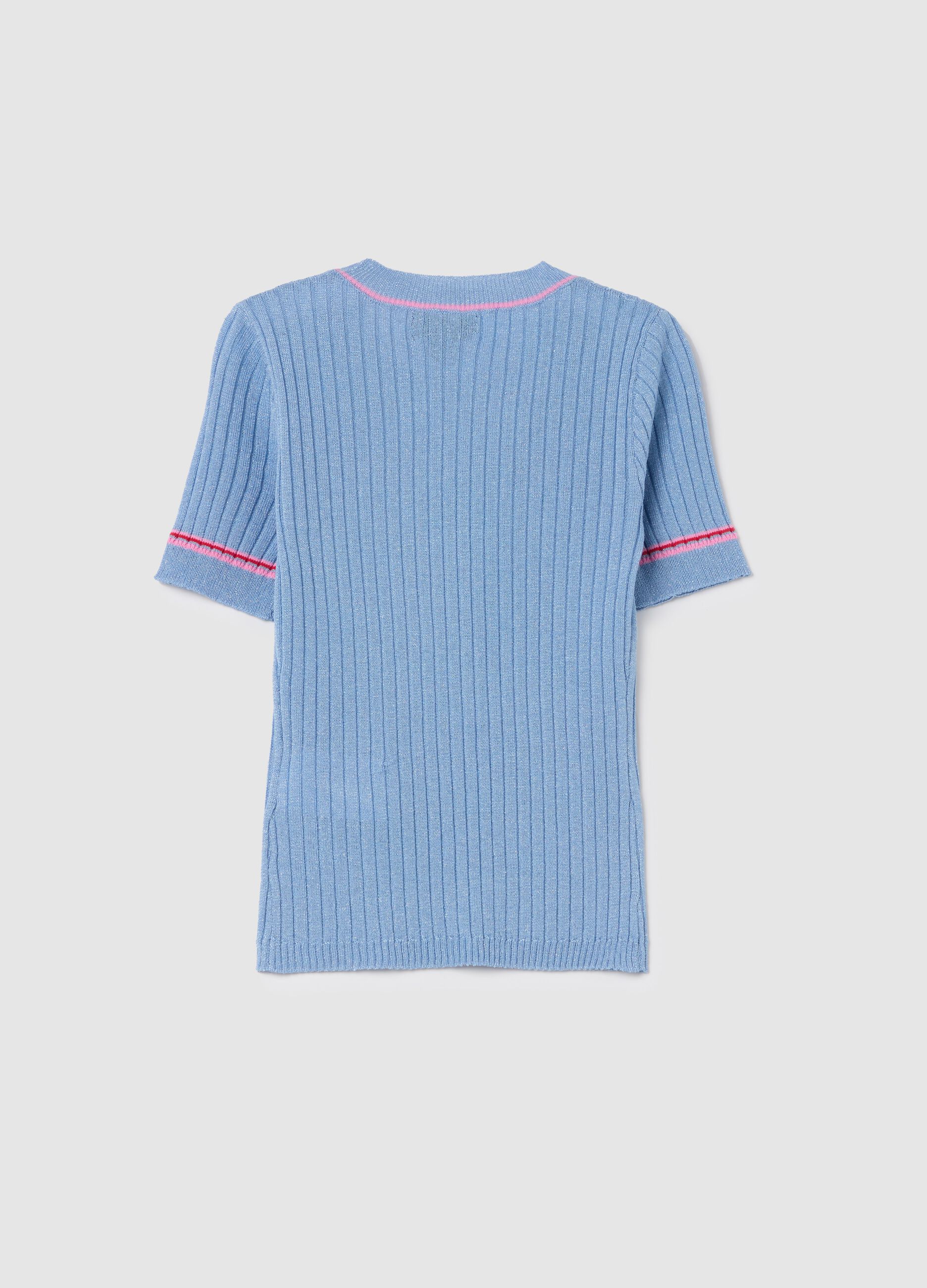 T-shirt in ribbed jersey with lurex