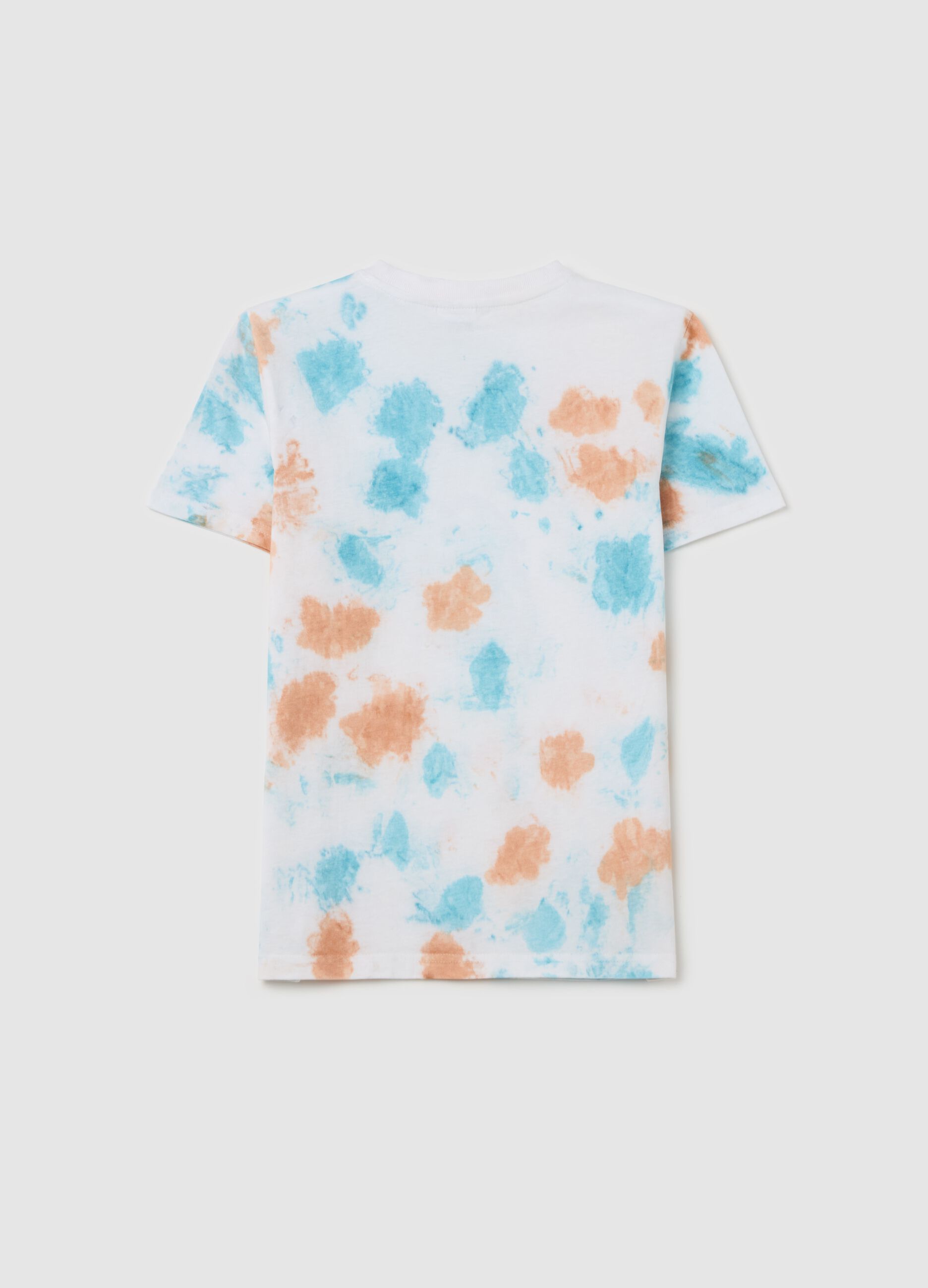 Tie-dye T-shirt with The Rolling Stones print