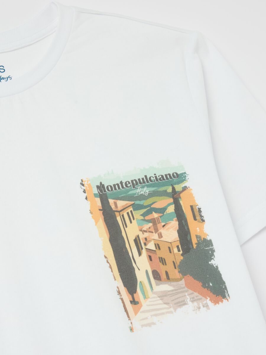 Cotton T-shirt with "Montepulciano Italy" print_5
