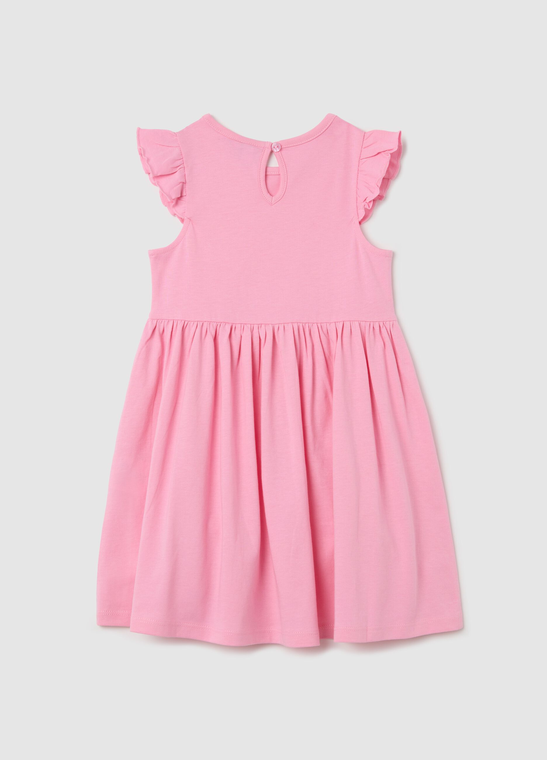 Pink dress with cotton Fagottino ruffles