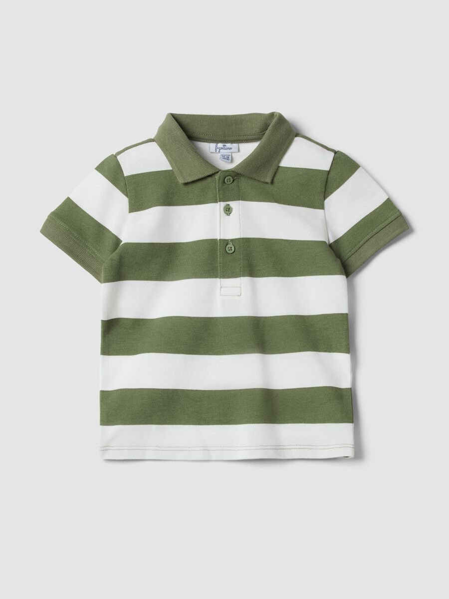 Multicolour striped pure cotton polo shirt for boys with regular fit_0