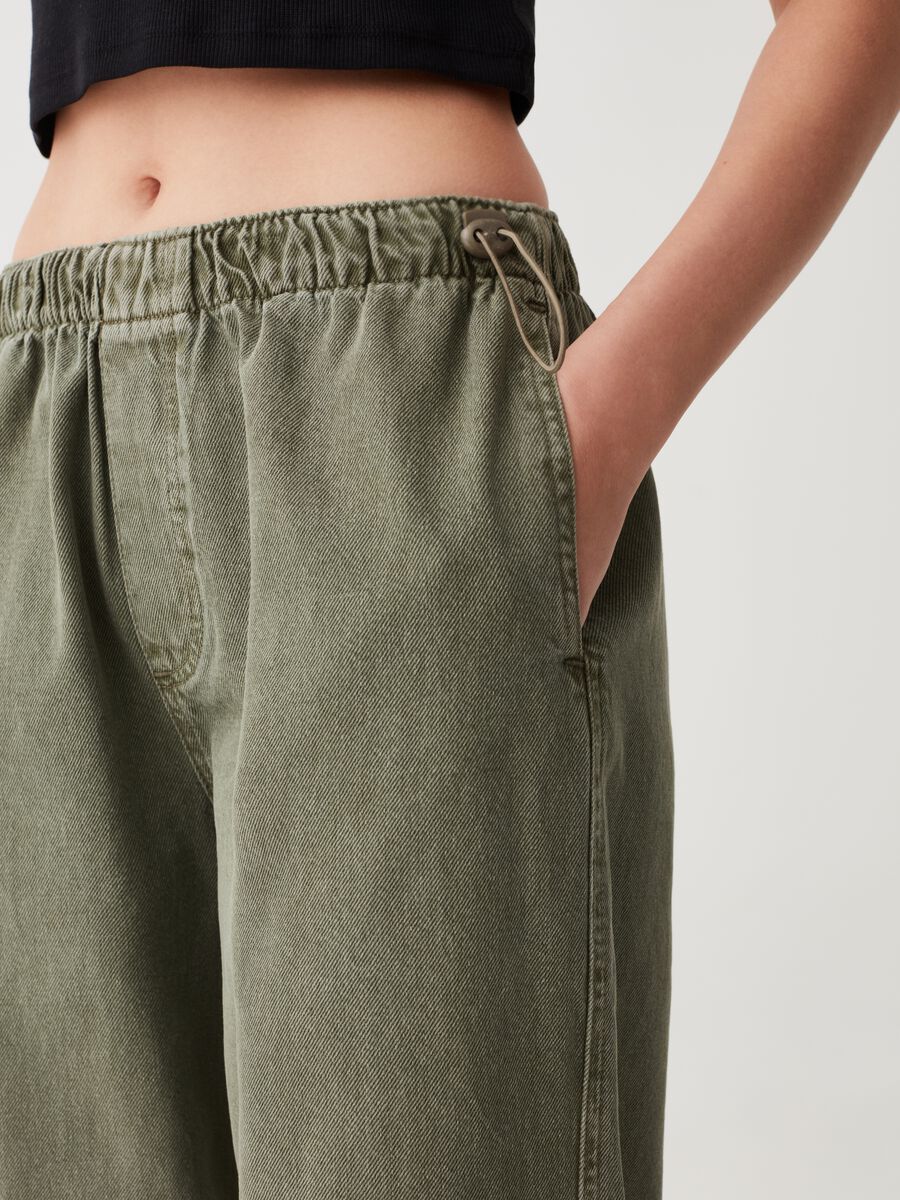 Pantaloni parachute in twill_3