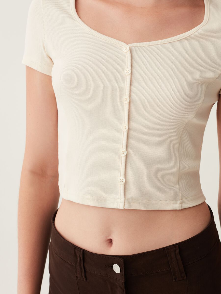 T-shirt cropped a costine scollo serafino_3