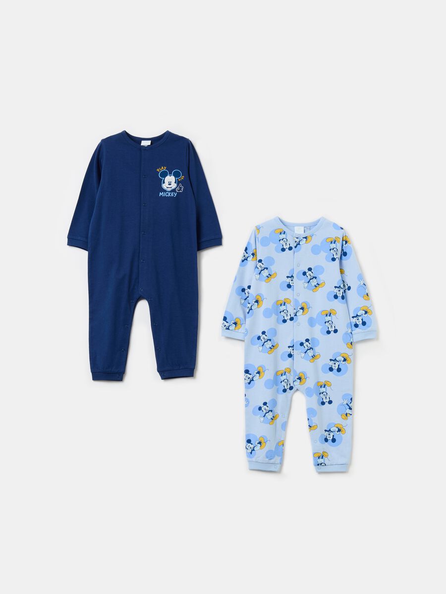 Two-pack organic cotton onesies with Mickey Mouse print_0