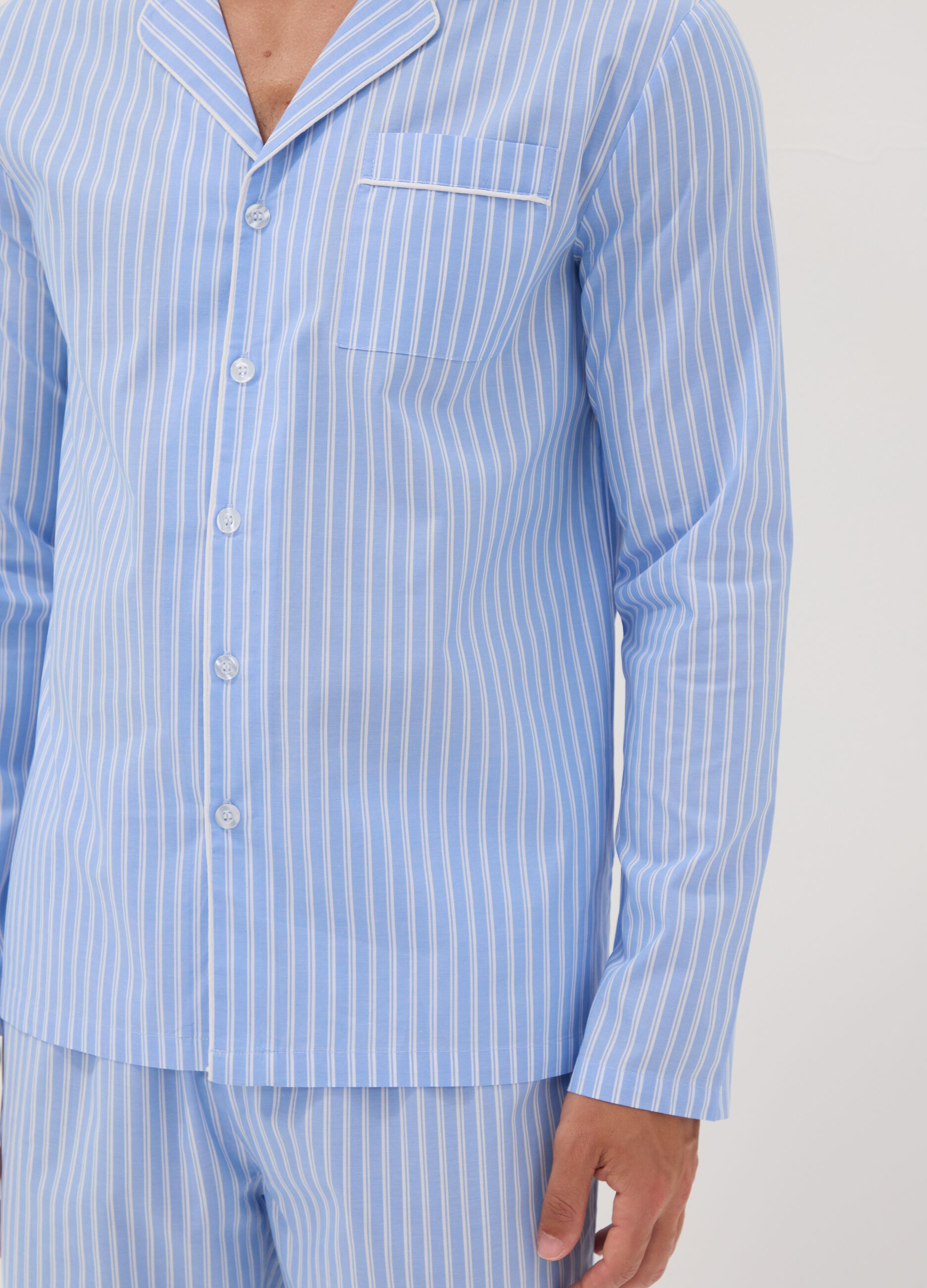 Blue striped organic cotton pyjamas