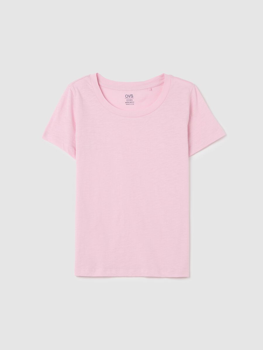 Pink crew neck organic cotton T-shirt by Ovs_4