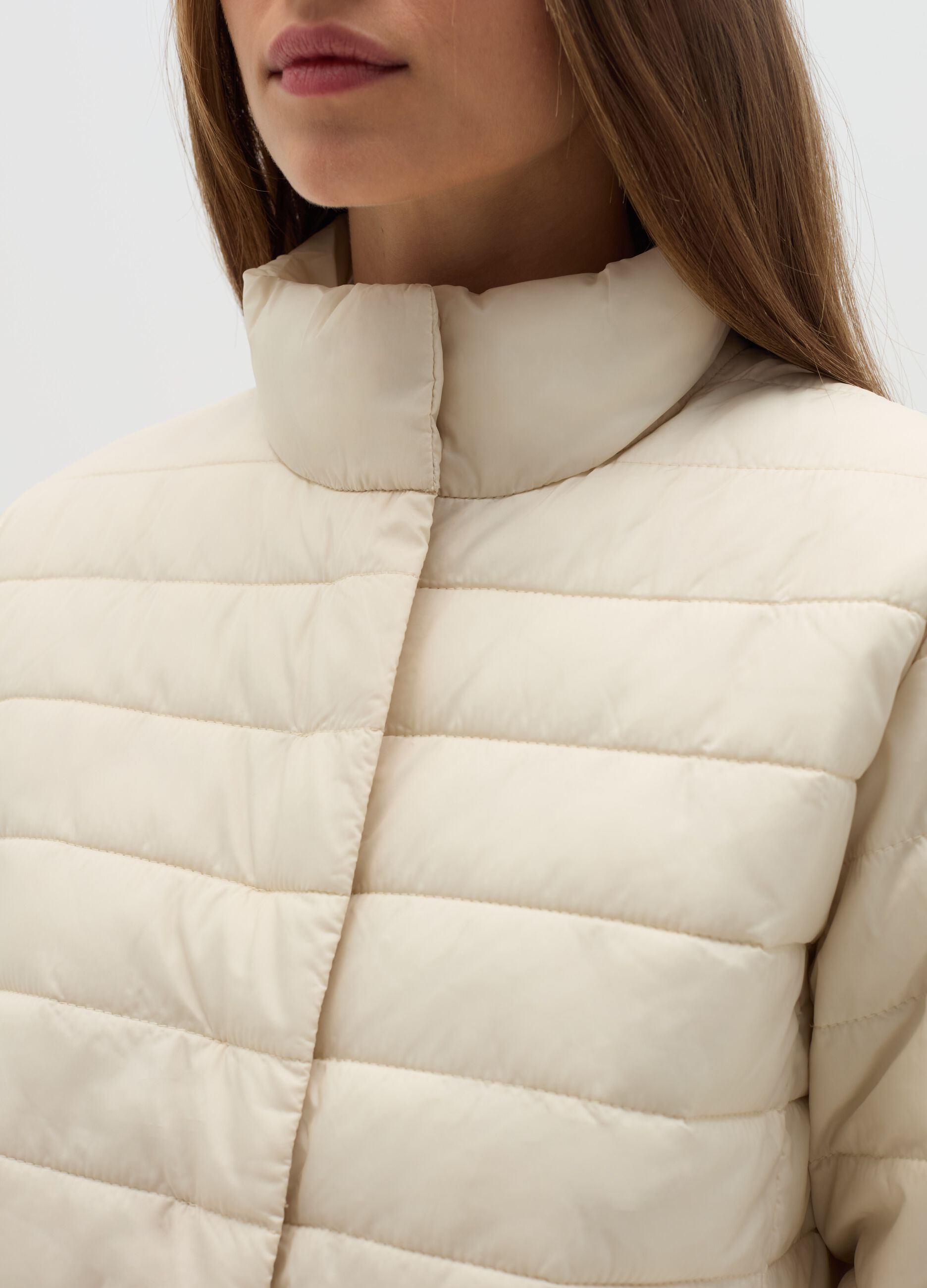 Ultralight short down jacket with high collar