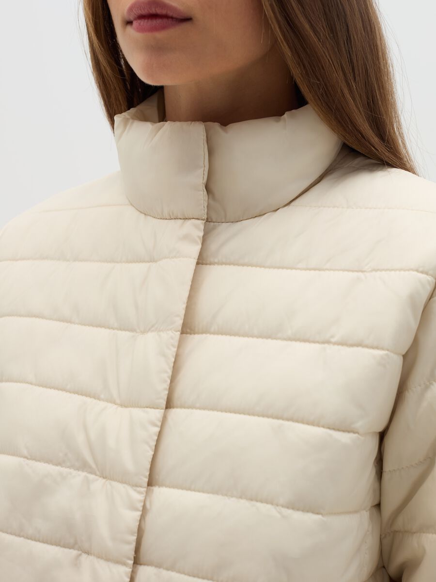 Ultralight short down jacket with high collar_3