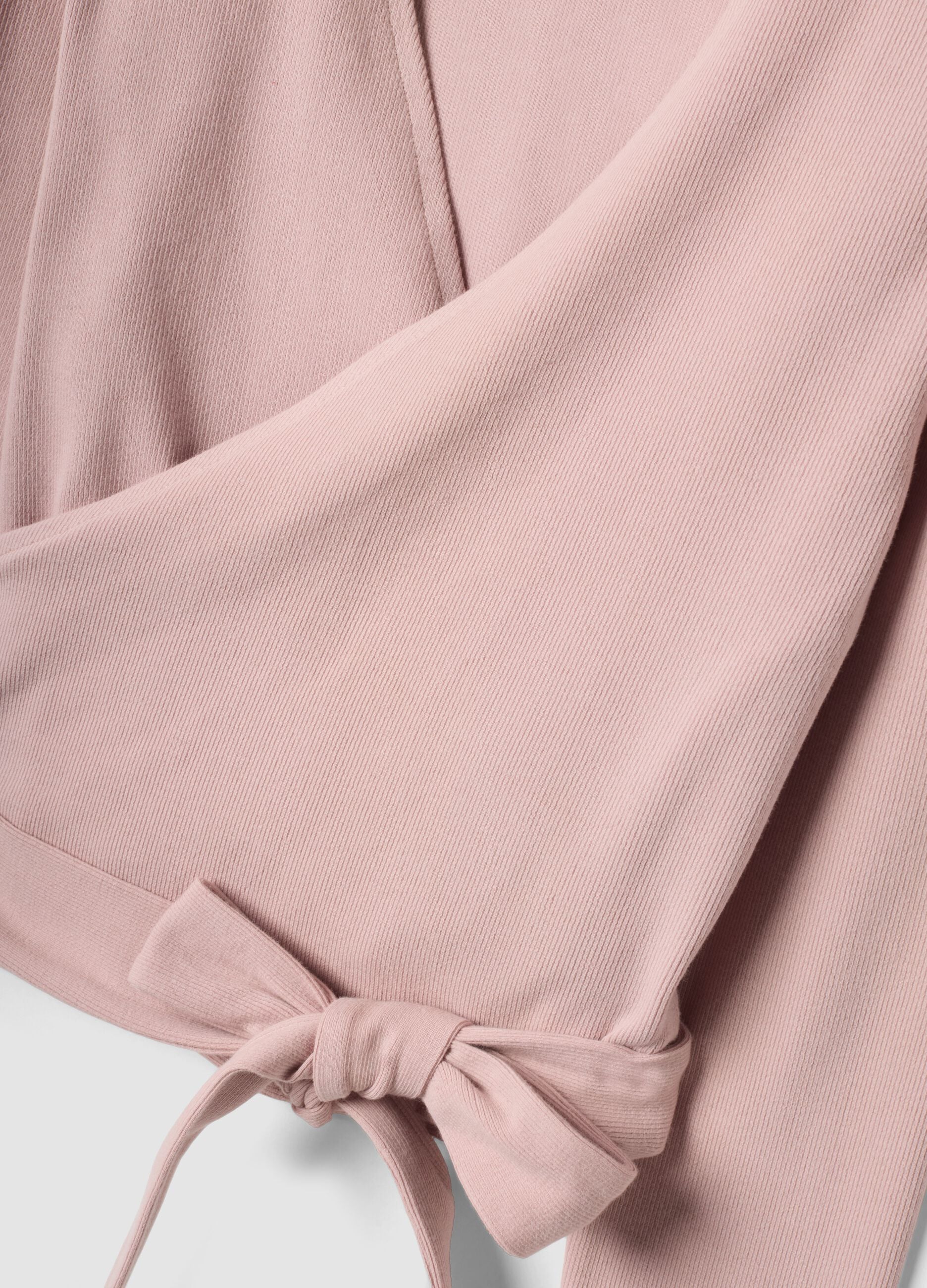 Wrap top rosa in cotone elasticizzato a costine ALTAVIA STUDIO