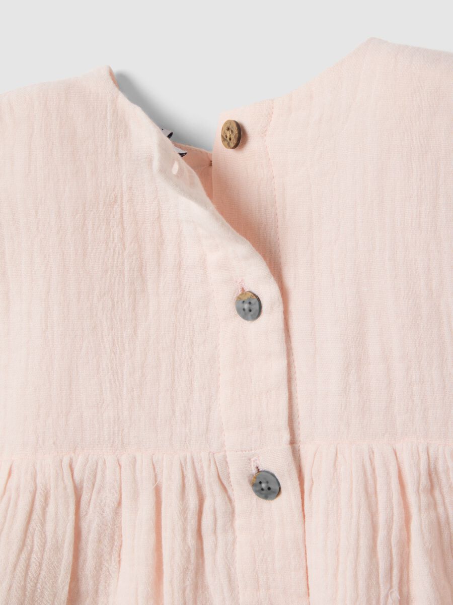 Abito in puro cotone rosa da neonata regular fit_3