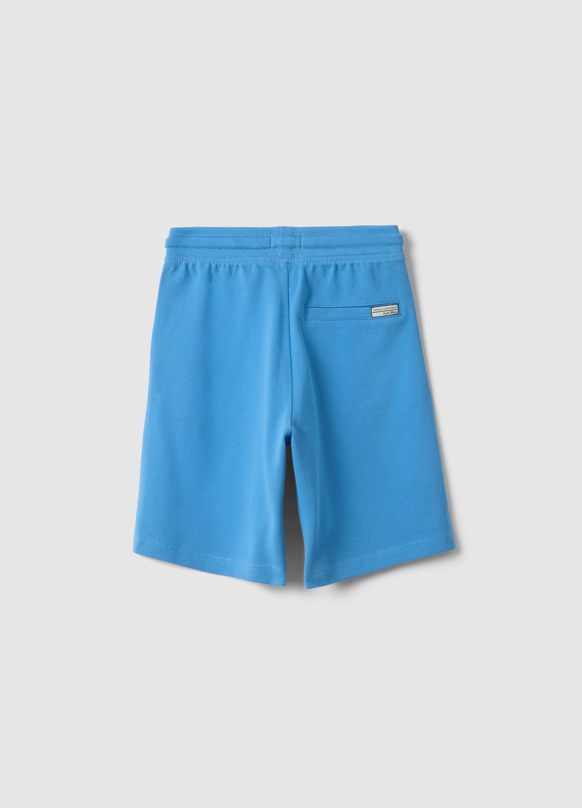 Boys' Regular Fit Sky Blue Pure Cotton Shorts