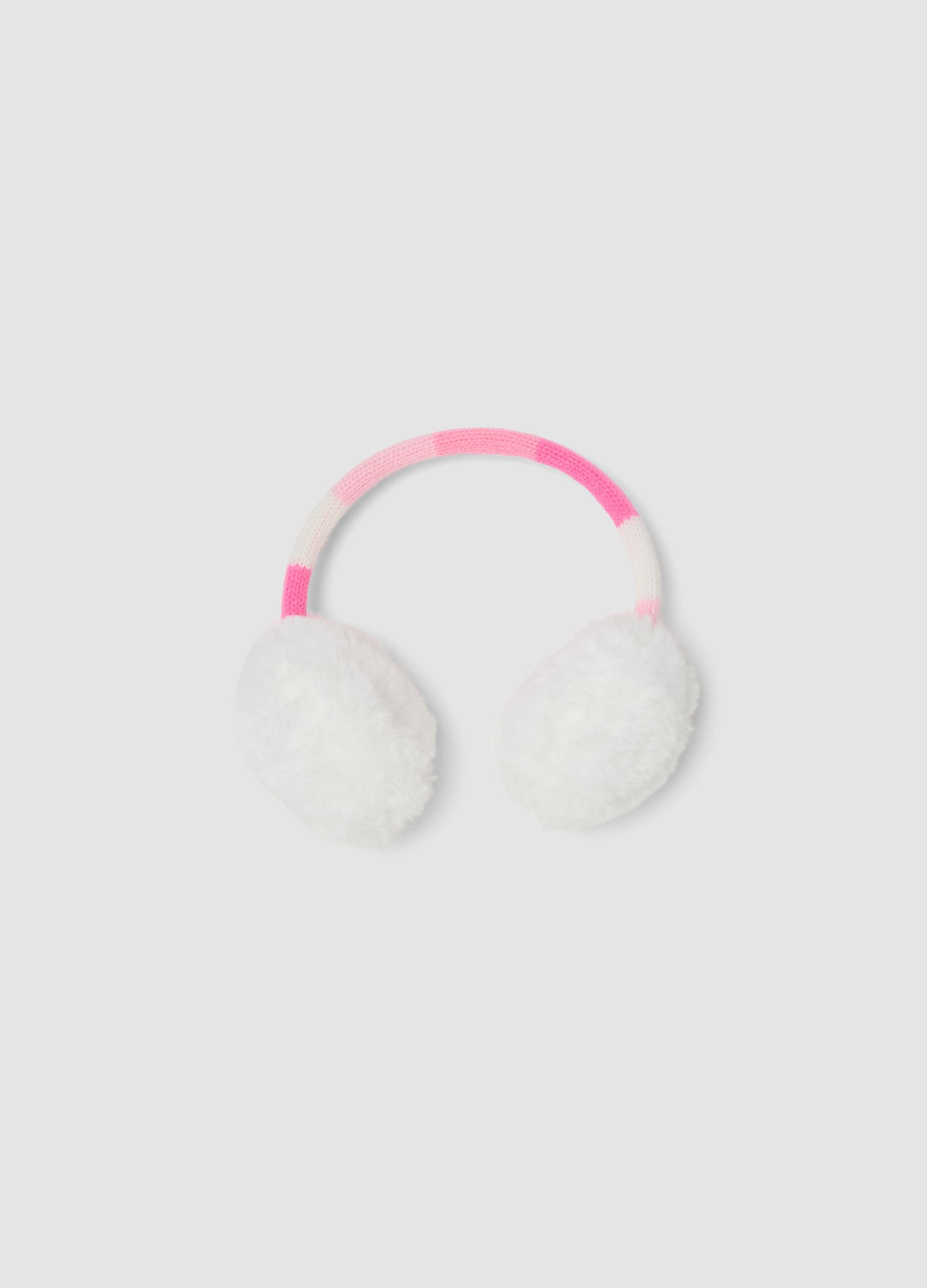 Copriorecchie bianchi con dettagli rosa