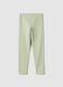 Girls' Slim Fit Green Stretch Cotton Leggings_1
