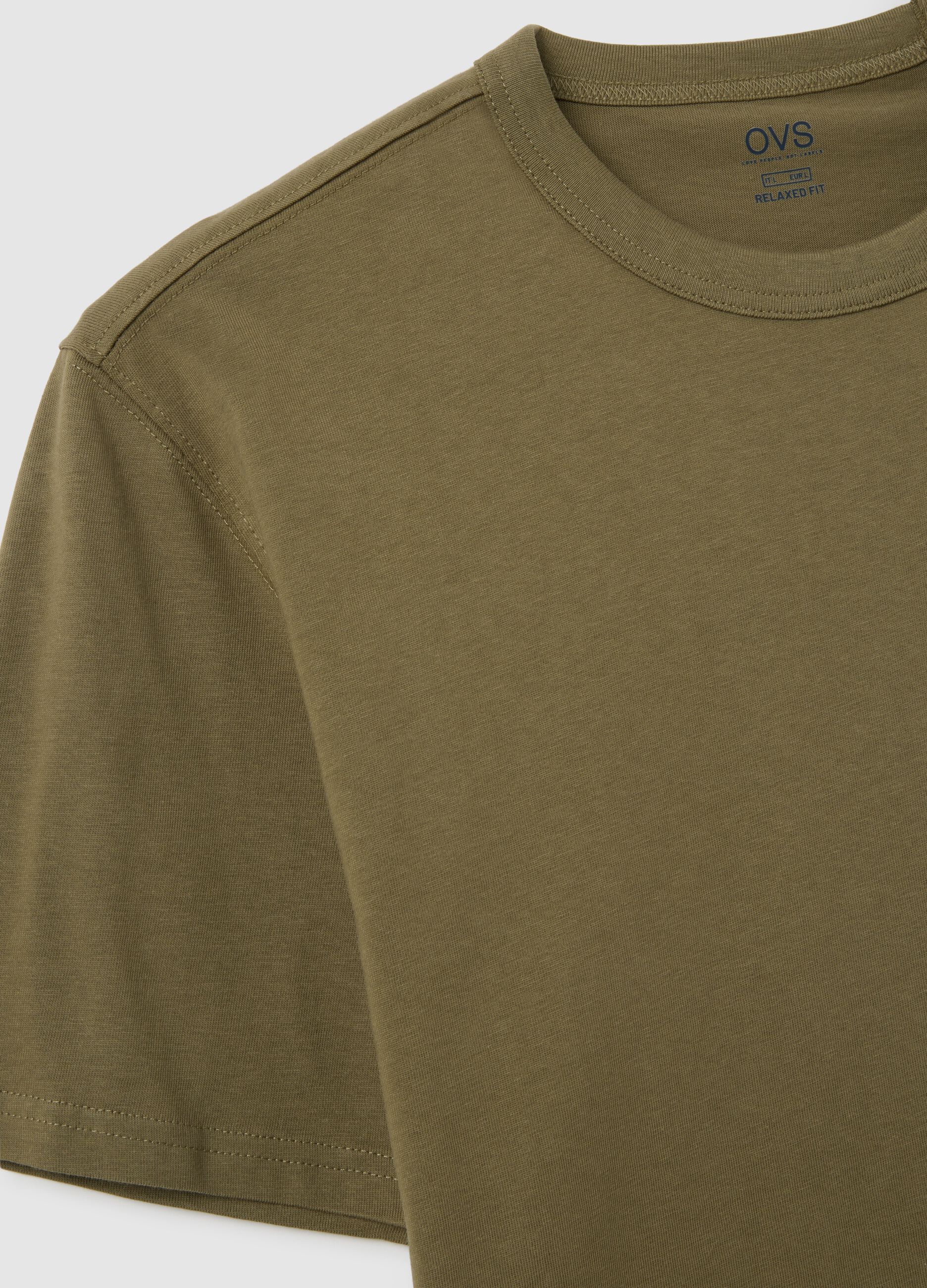 Brown pure cotton regular fit T-shirt