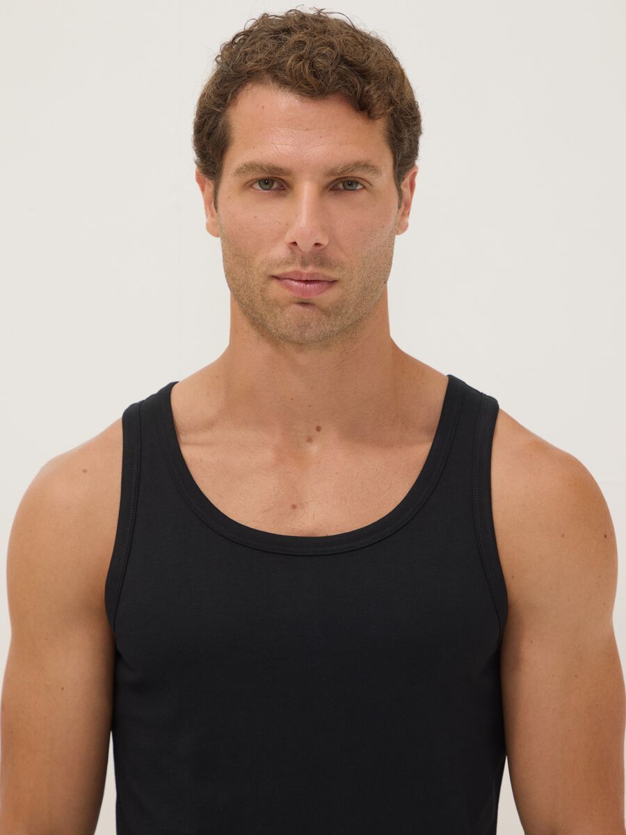 3-pack of blue organic cotton vests_0