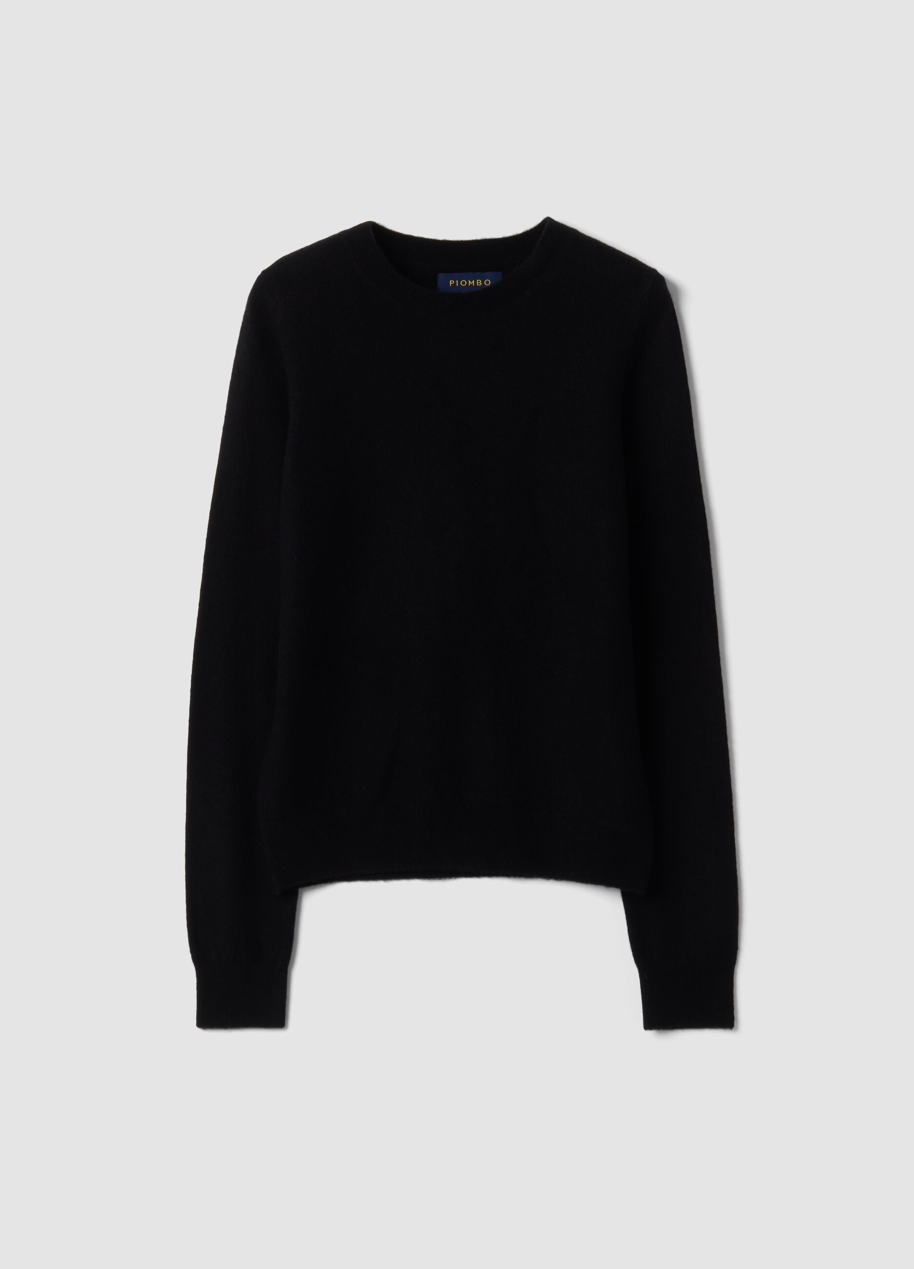 Black pure wool crew-neck jumper