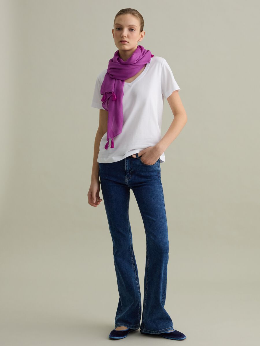 Purple scarf with tassels_3