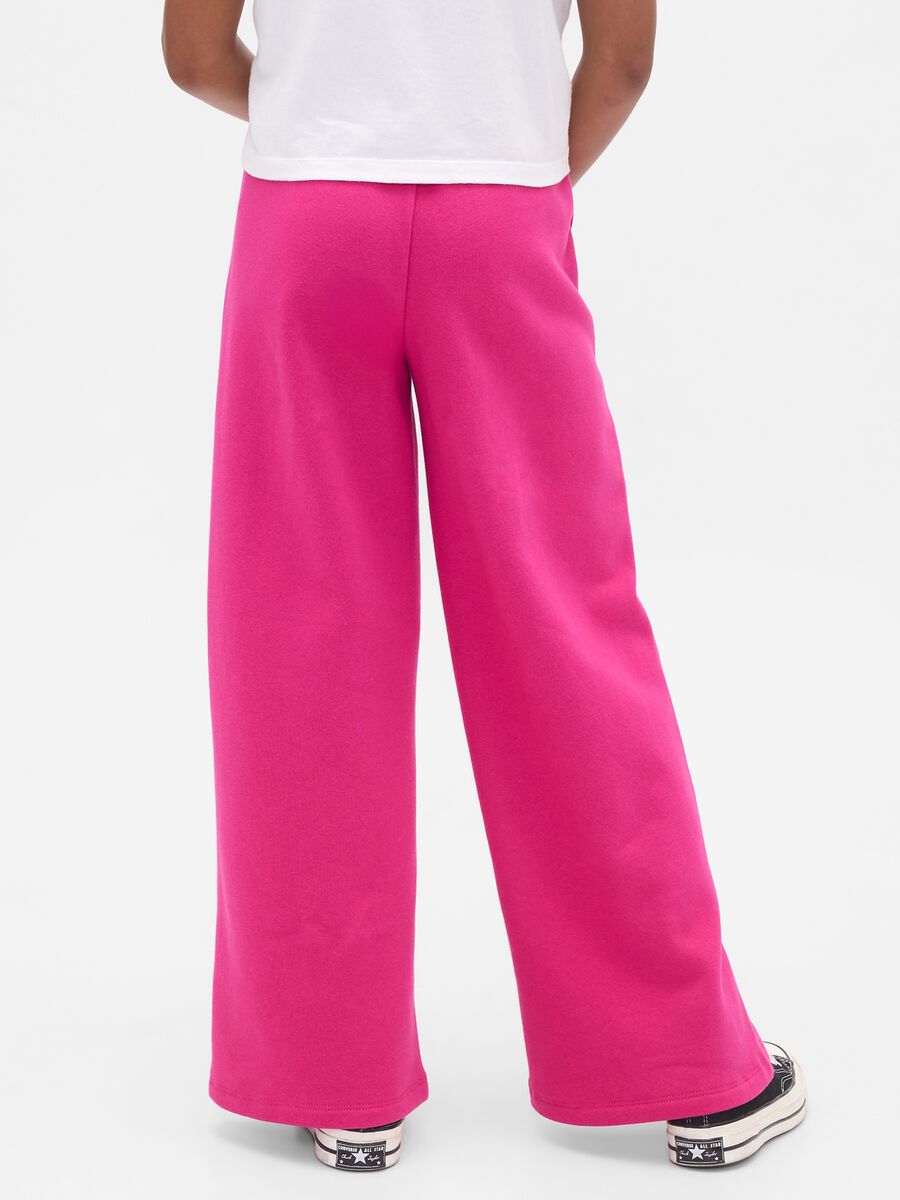 Pantaloni rosa per bambina in misto cotone e poliestere_2
