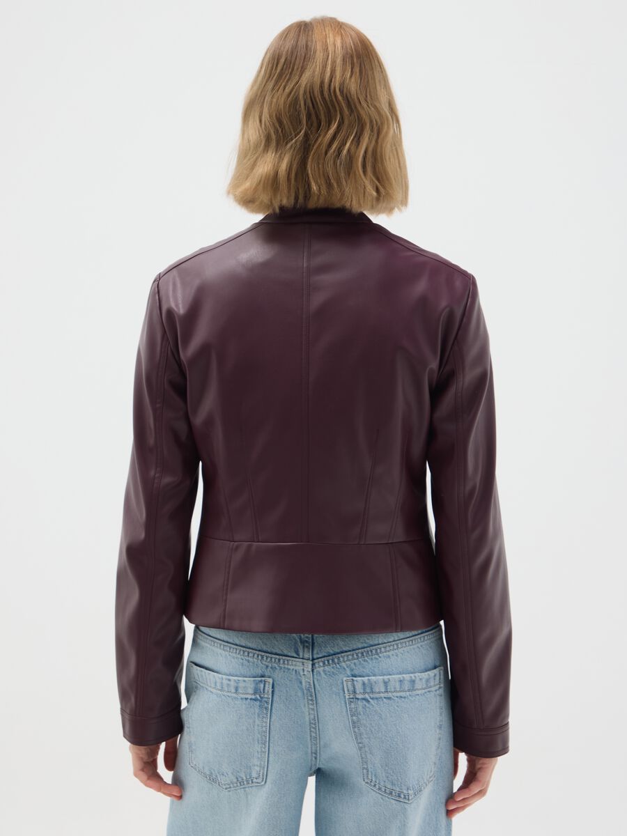 Giubbotto in tessuto marrone slim fit_2