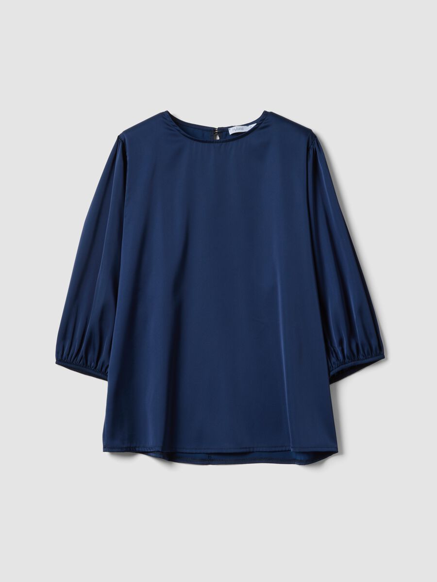 Blue top with wide sleeves, regular fit_4
