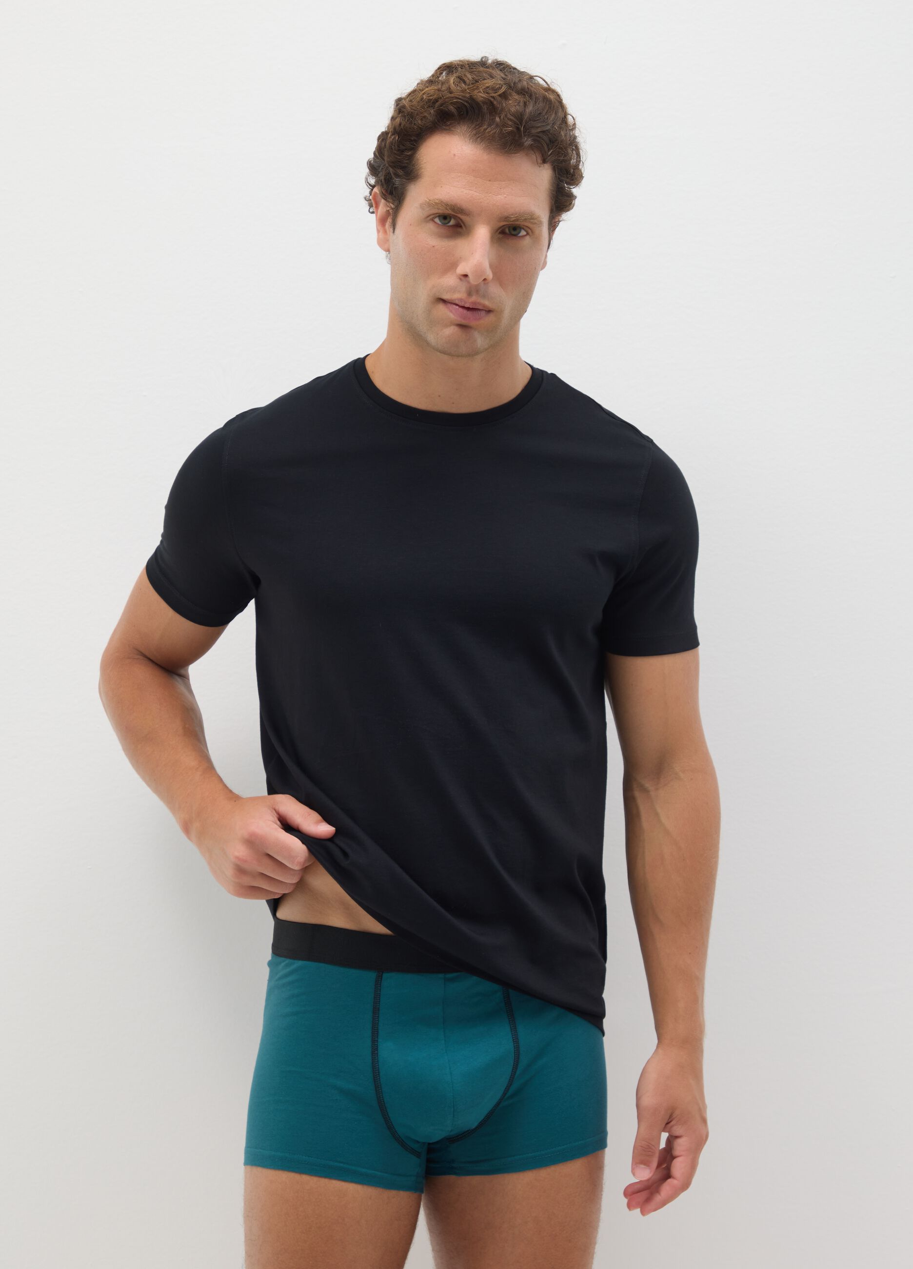 Blue Pure Cotton Boxer Set Regular Fit