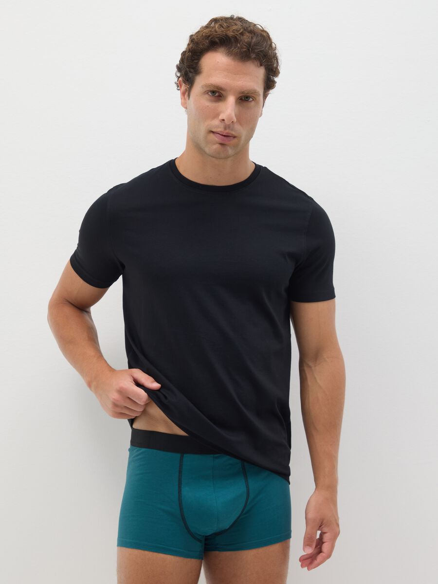 Blue Pure Cotton Boxer Set Regular Fit_0